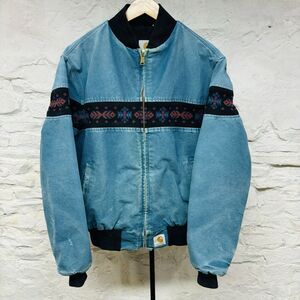 Carhartt Aztec Santa Fe Southwest Jacket JR0455 Vintage Distressed Thermal Lined